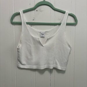 Aritzia White Waffle Tank